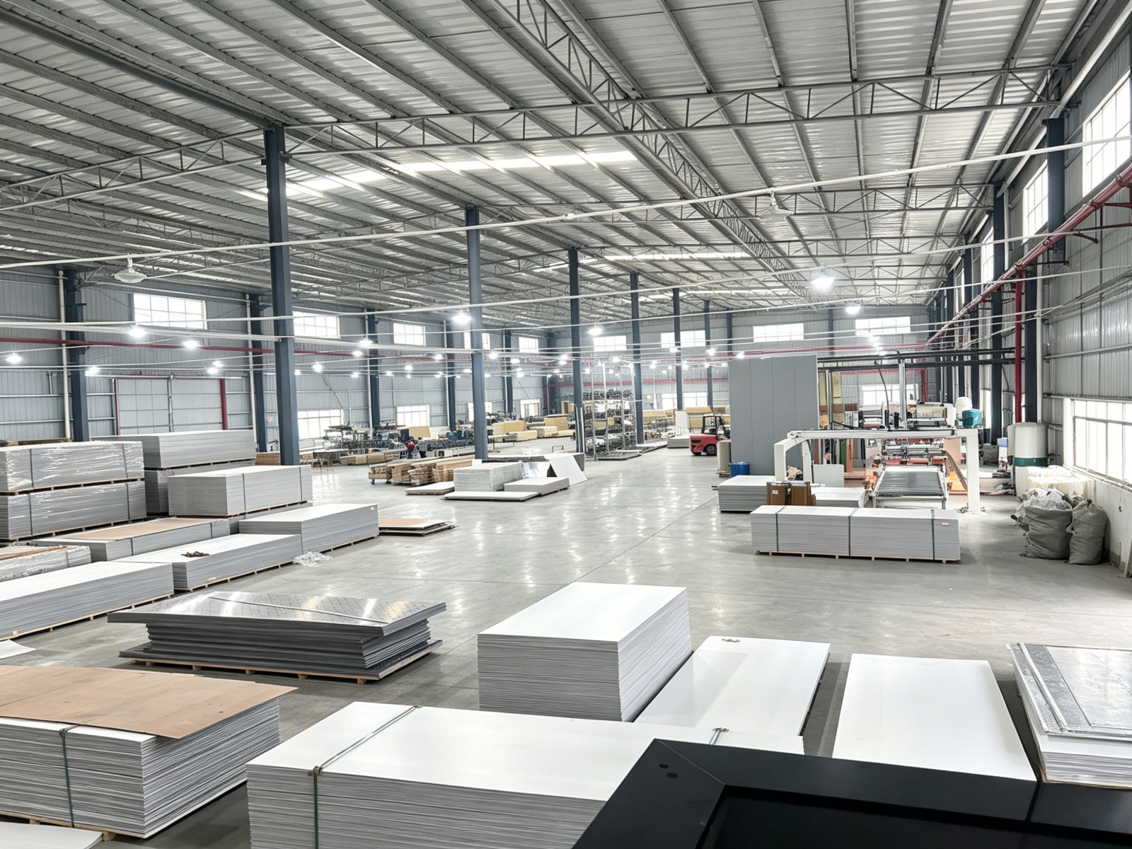 About Us DIMEI BUILDING factory warehouse full stock of carbon crystal wall panel SPC flooring raw sheets, Chinese building material manufacturer for global wholesale buyerswarehouse.jpg